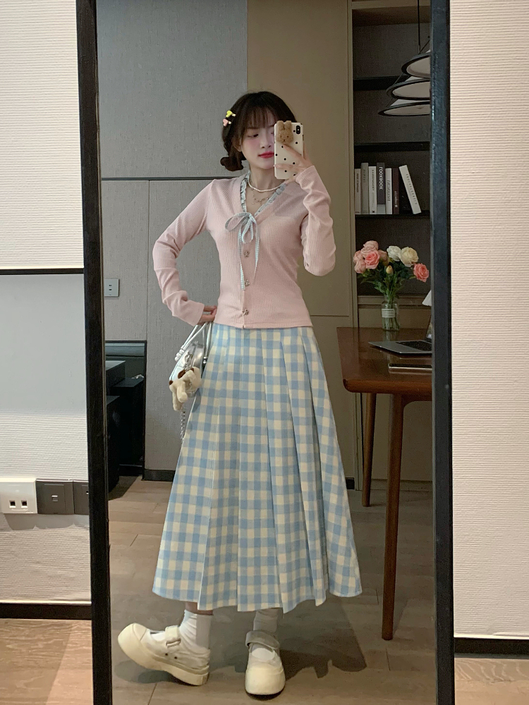 Light Pink Knitted Top for Women - Cute Slim Fit Long Sleeve T-Shirt, Perfect for Early Spring, Y2K Style Jacket Light Pink Knitted Top for Women - Cute Slim Fit Long Sleeve T-Shirt, Perfect for Early Spring, Y2K Style Jacket