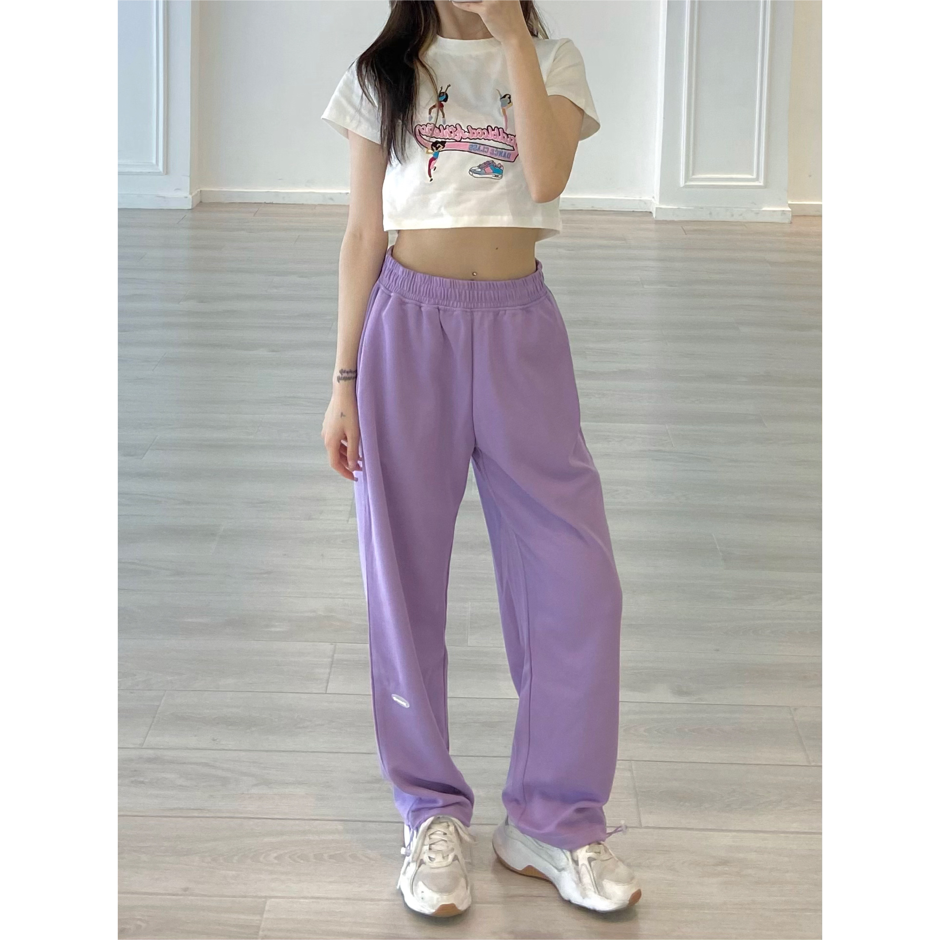 Light Purple Tapered Joggers for Women – Summer 2025 Thin Jazz Straight-Leg Casual Pants, Trendy 90s Style Light Purple Tapered Joggers for Women – Summer 2025 Thin Jazz Straight-Leg Casual Pants, Trendy 90s Style