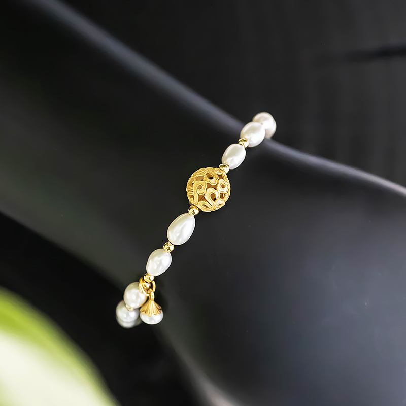 Lightweight 925 Silver Pearl Bracelet for Women, Natural Niche Style, Elegant Gift for Mother's Day