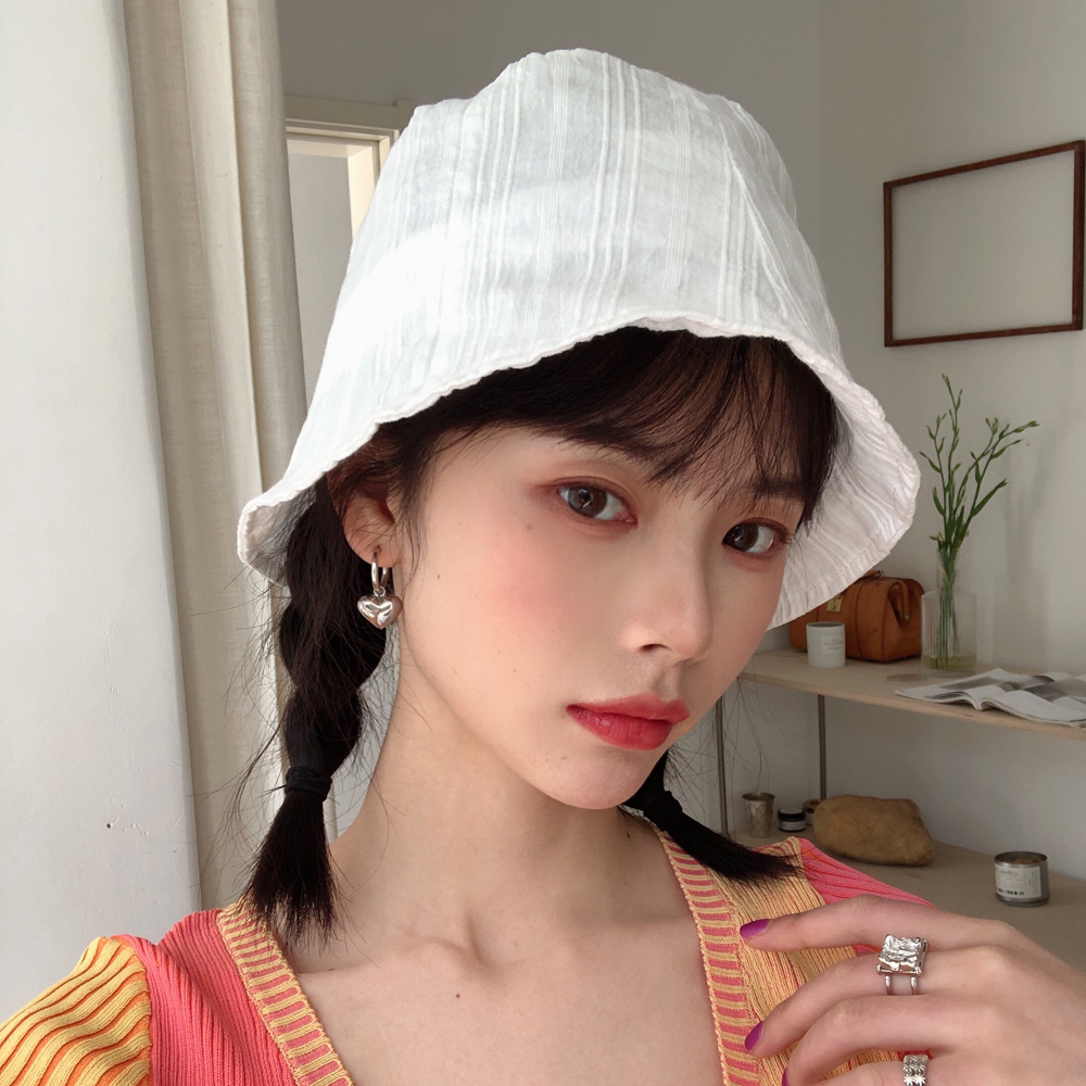Lightweight Cotton Fisherman's Bucket Hat for Women - Breathable Spring/Summer Korean Style, Face-Slimming Design Lightweight Cotton Fisherman's Bucket Hat for Women - Breathable Spring/Summer Korean Style, Face-Slimming Design
