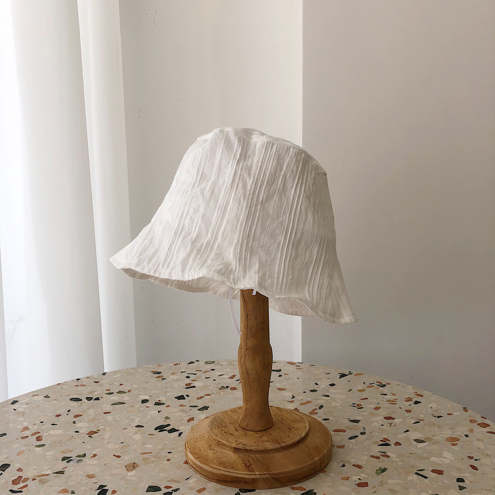 Lightweight Cotton Fisherman's Bucket Hat for Women - Breathable Spring/Summer Korean Style, Face-Slimming Design