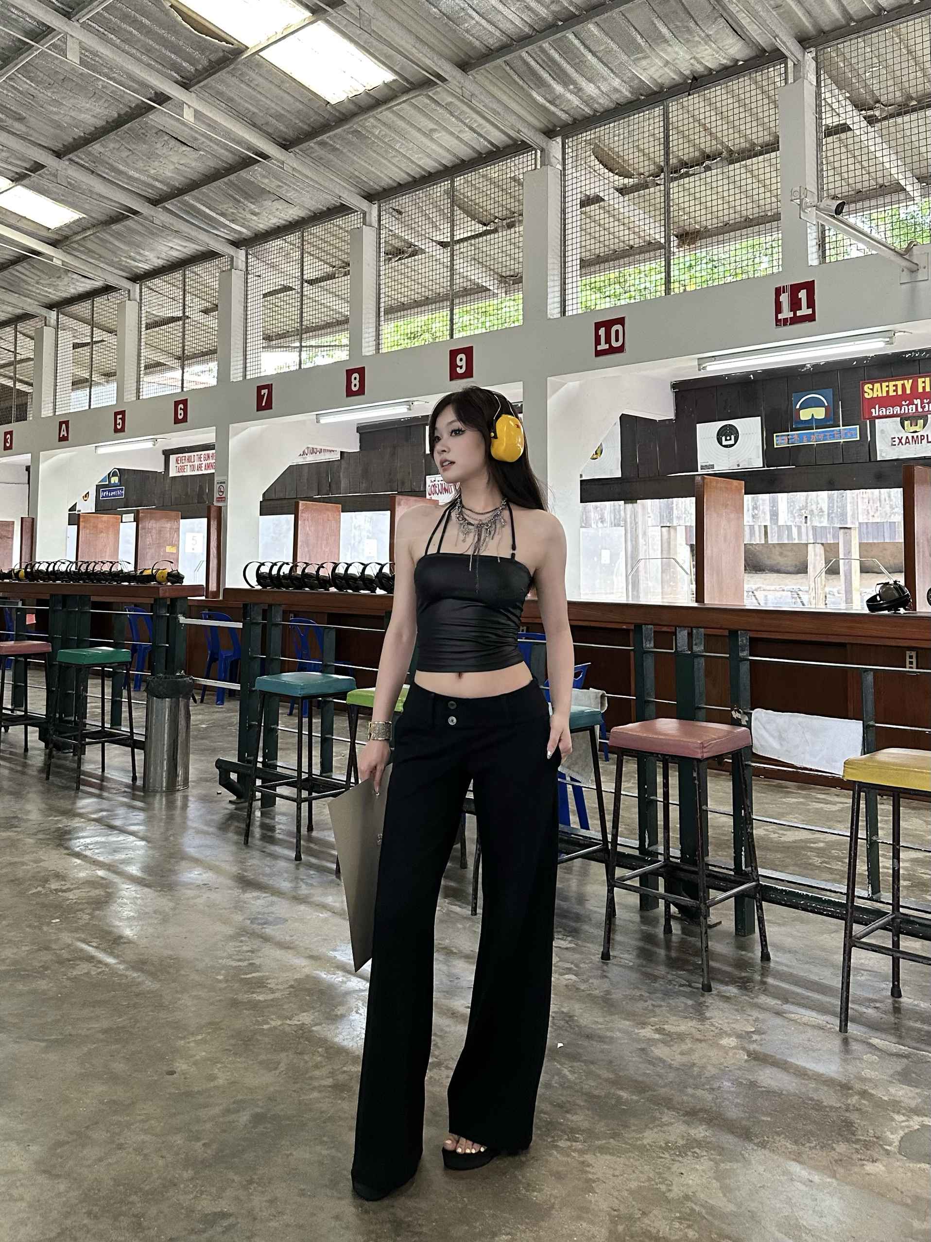 Limited Edition Killer Camisole - Black Rose Design with Faux Leather Texture, Trendy Y2K Style Limited Edition Killer Camisole - Black Rose Design with Faux Leather Texture, Trendy Y2K Style