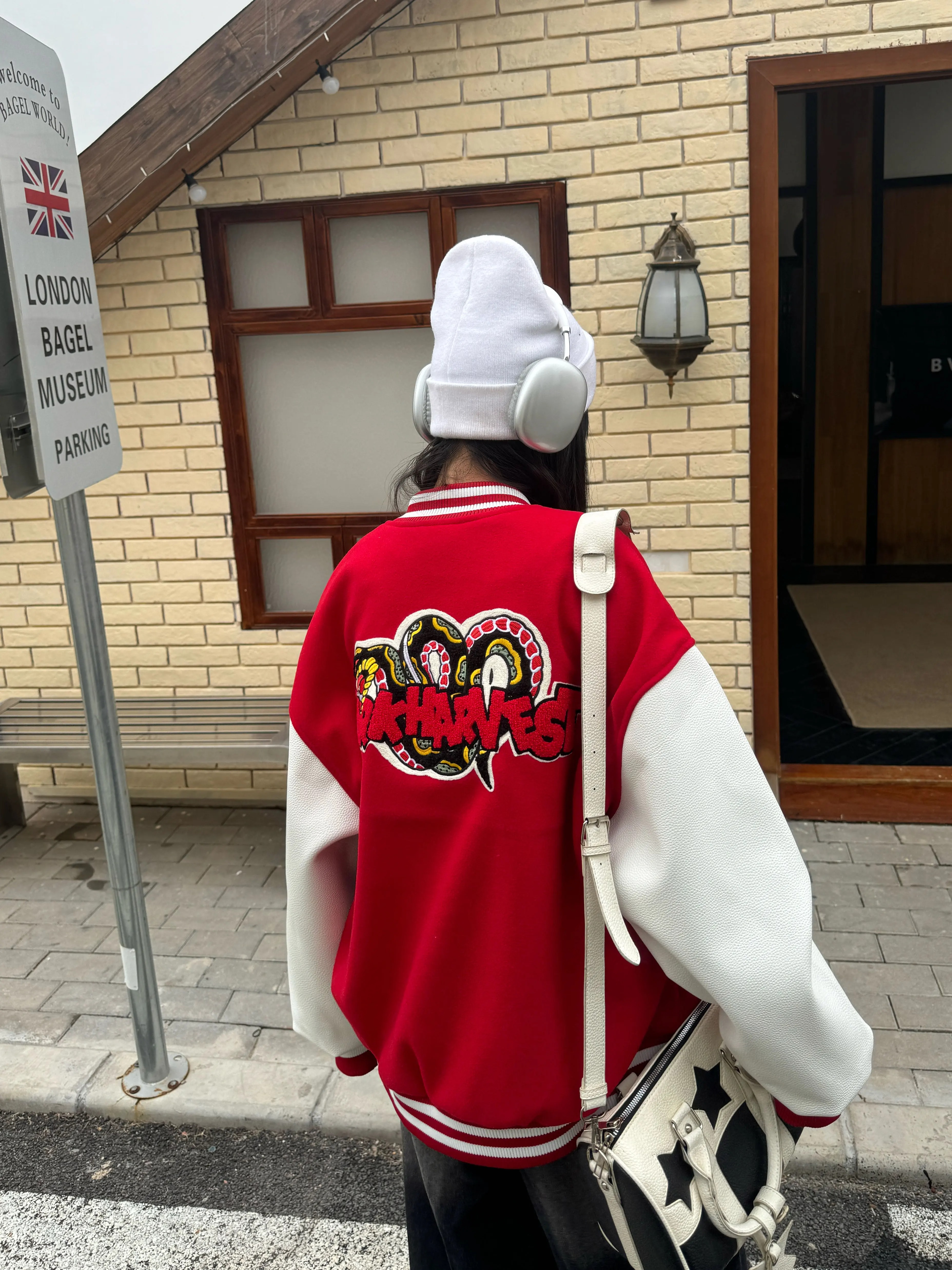 Limited Edition Velvet Embroidered Baseball Jacket for Couples - Loose Fit Red Coat, National Trend Spring Style for Year of the Snake Limited Edition Velvet Embroidered Baseball Jacket for Couples - Loose Fit Red Coat, National Trend Spring Style for Year of the Snake