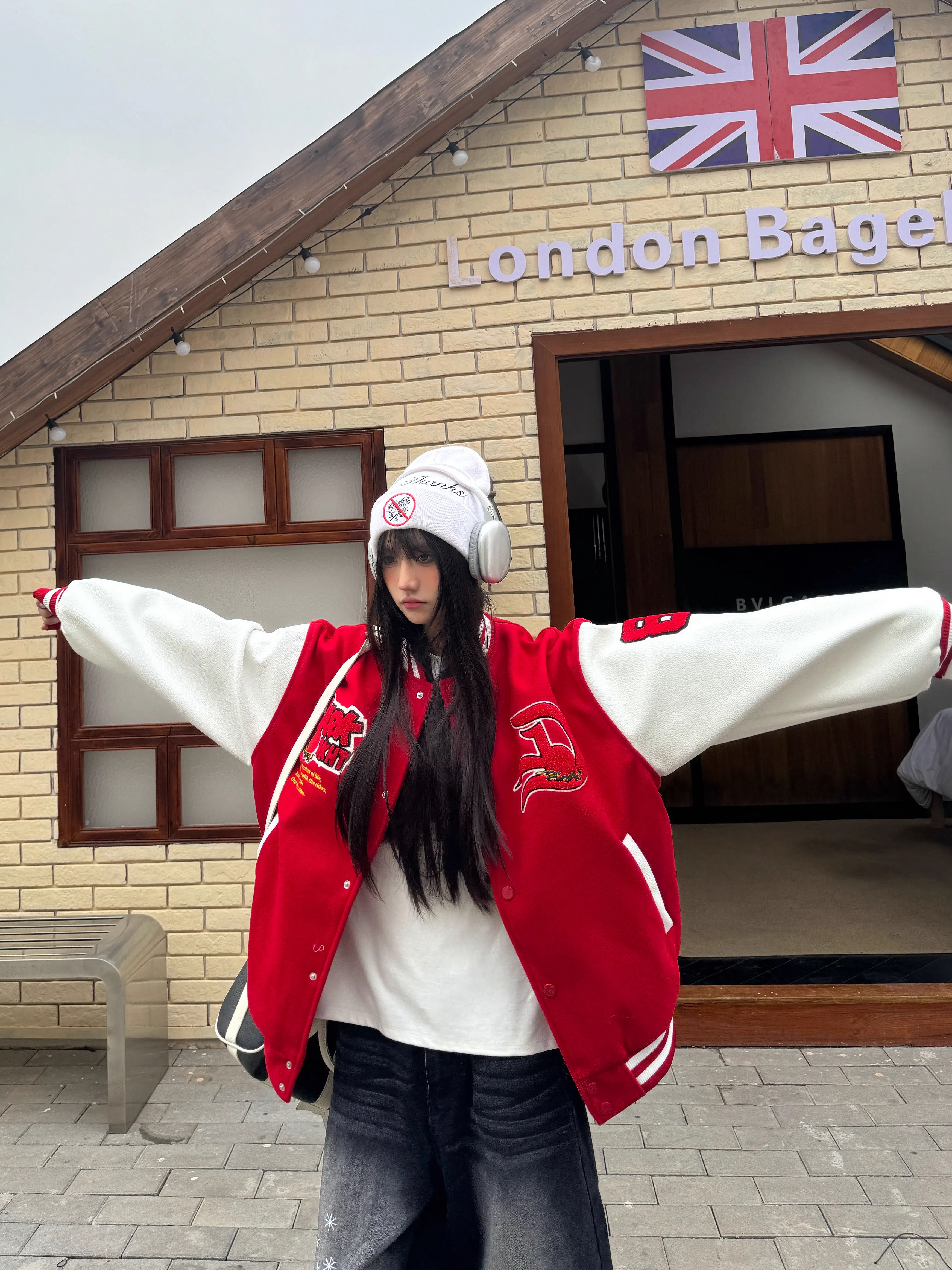 Limited Edition Velvet Embroidered Baseball Jacket for Couples - Loose Fit Red Coat, National Trend Spring Style for Year of the Snake Limited Edition Velvet Embroidered Baseball Jacket for Couples - Loose Fit Red Coat, National Trend Spring Style for Year of the Snake