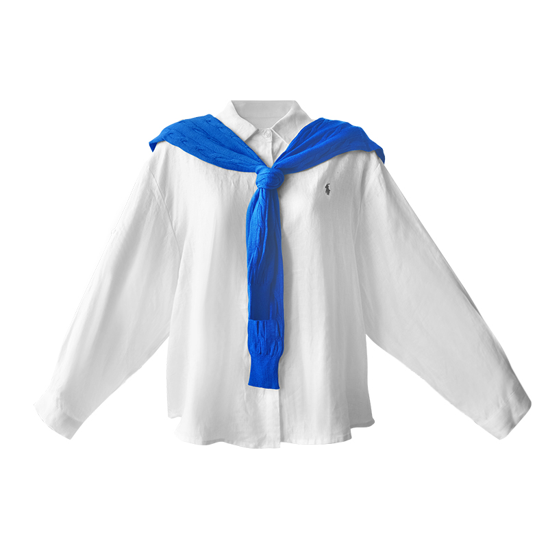 Linen Long Sleeve Shirt and Shorts Set in UK Old Money Style - Relaxed Fit Socialite Vacation Outfit for Effortless Chic