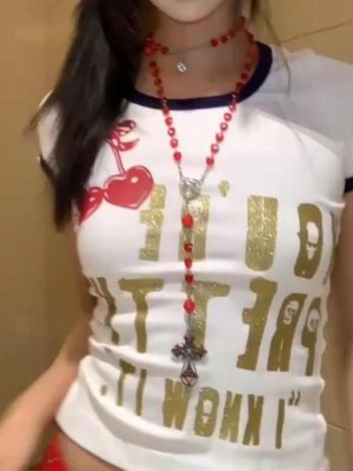 Long Angola Red Bead Cross Necklace for Zodiac Year - Gothic Y2K Aesthetic Sweater Chain Accessory Long Angola Red Bead Cross Necklace for Zodiac Year - Gothic Y2K Aesthetic Sweater Chain Accessory