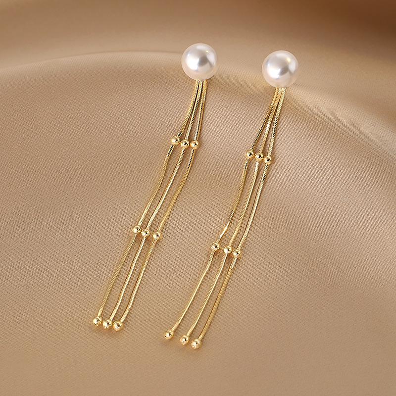 Long Tassel Earrings for Women, Unique Two-Wear Pearl Studs, High-End 2025 Fashion Jewelry
