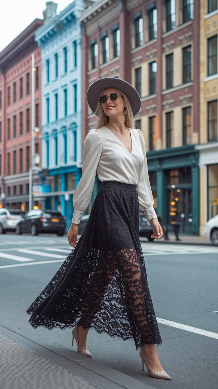 Long Black Lace Skirt Outfit Ideas: Chic Combinations to Try outfit idea