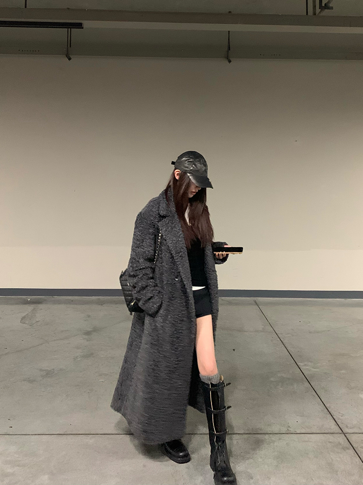 Luxury Eco-Friendly Faux Fur Long Wool Coat for Women - Stylish Outerwear for Spring & Winter, Chic Upper East Side Fashion Luxury Eco-Friendly Faux Fur Long Wool Coat for Women - Stylish Outerwear for Spring & Winter, Chic Upper East Side Fashion