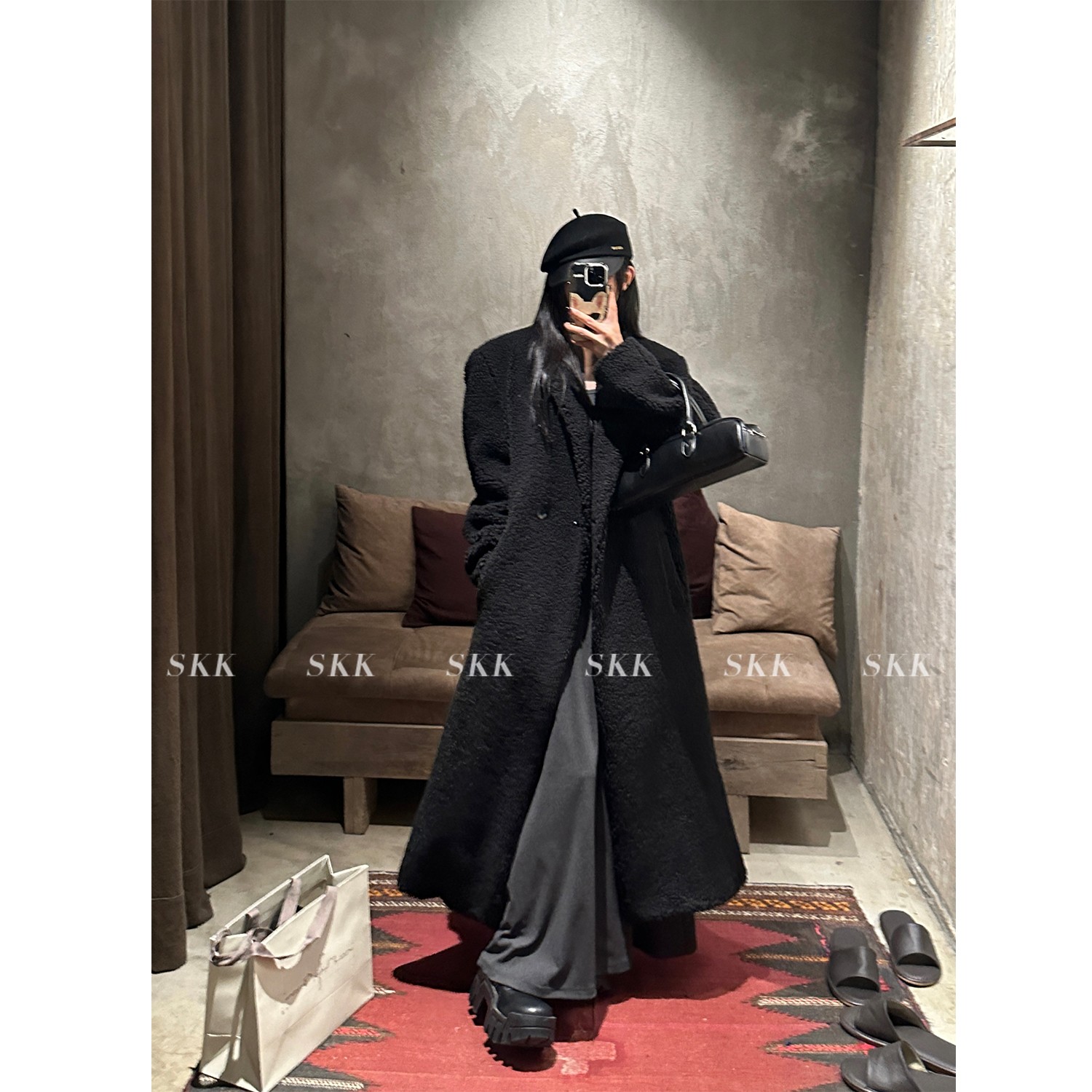 Luxury Eco-Friendly Faux Fur Long Wool Coat for Women - Stylish Outerwear for Spring & Winter, Chic Upper East Side Fashion Luxury Eco-Friendly Faux Fur Long Wool Coat for Women - Stylish Outerwear for Spring & Winter, Chic Upper East Side Fashion