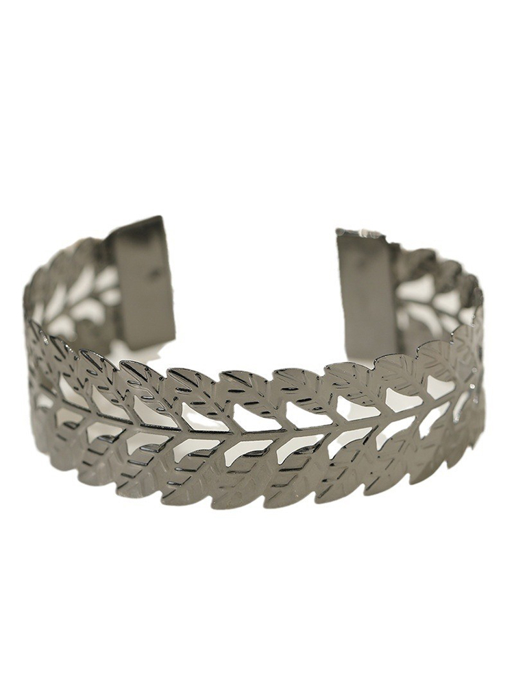 Luxury Women's Adjustable Hollow Leaf Bracelet - Smooth Shiny Bangle for Parties, Elegant Fashion Jewelry Accessory Luxury Women's Adjustable Hollow Leaf Bracelet - Smooth Shiny Bangle for Parties, Elegant Fashion Jewelry Accessory