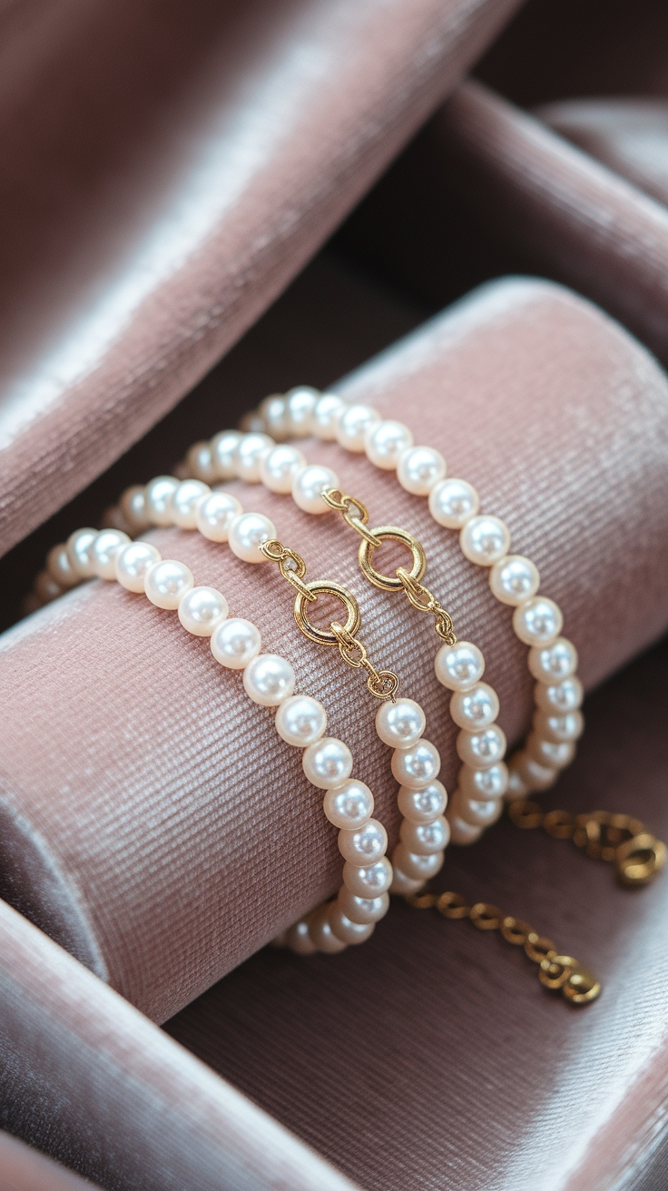 Elegant Matching Pearl Bracelets for Special Occasions outfit idea