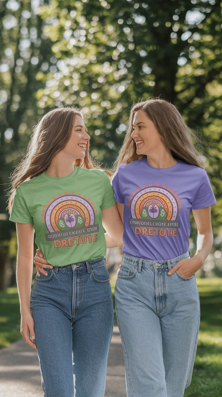Creative Ideas for Matching T-Shirts for Best Friends outfit idea