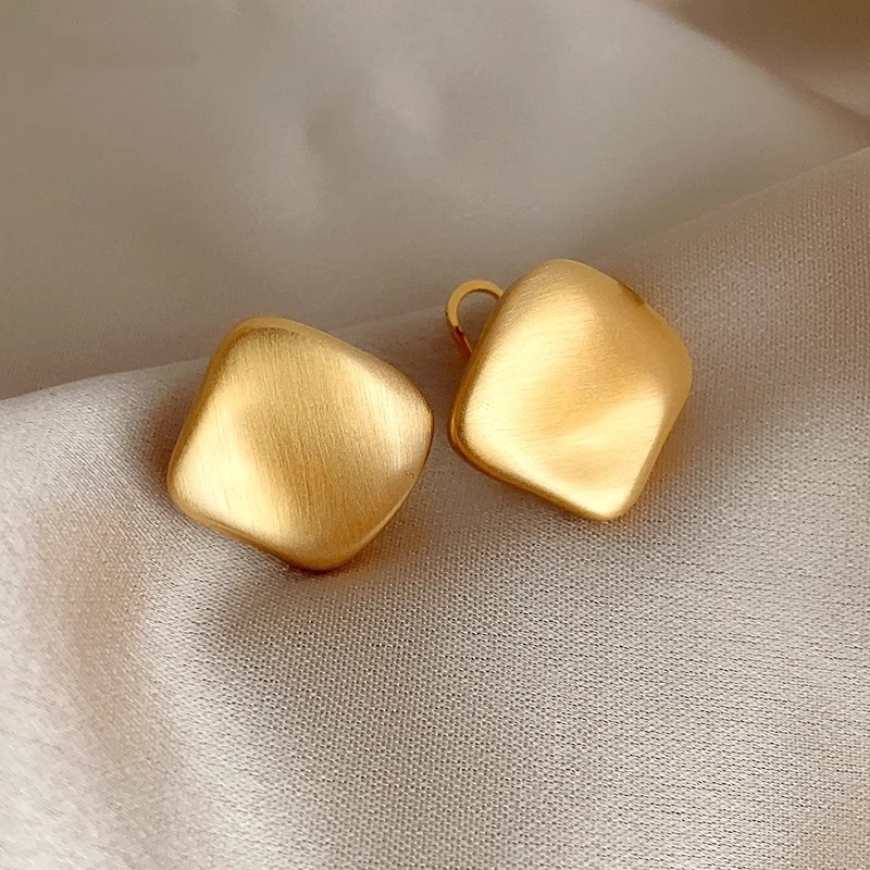 Matte Brushed Ear Studs for Women - High-End Light Luxury Earrings, Chic Accessories for Elegant Style Matte Brushed Ear Studs for Women - High-End Light Luxury Earrings, Chic Accessories for Elegant Style