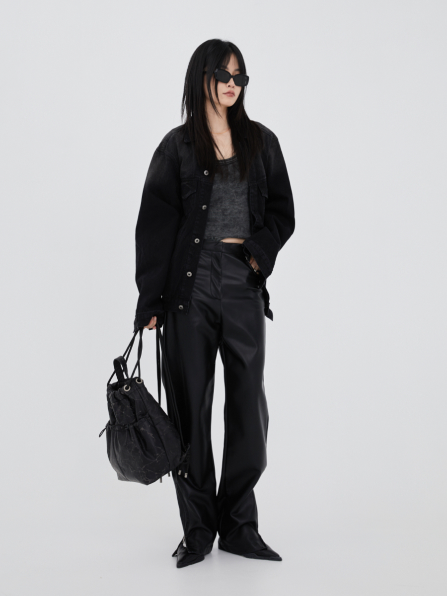 Max Wrinkled Drawstring Retro Backpack - Whiplash Explosive Design for Trendy 90s and Y2K Style