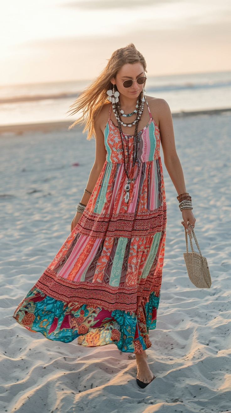 Boho Vibes with Maxi Dress Boho Style Inspirations outfit idea