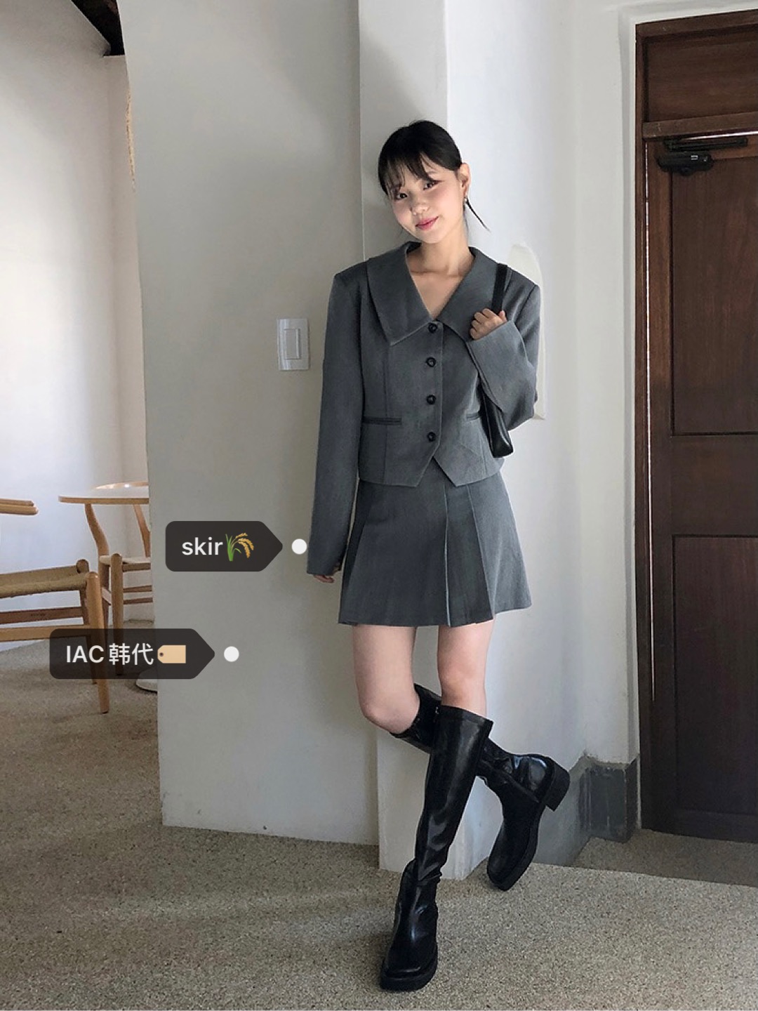 Medium Gray Pleated Skirt - Korean Style, 90s Inspired, Stylish A-Line Design, Perfect for Casual and Dressy Occasions Medium Gray Pleated Skirt - Korean Style, 90s Inspired, Stylish A-Line Design, Perfect for Casual and Dressy Occasions