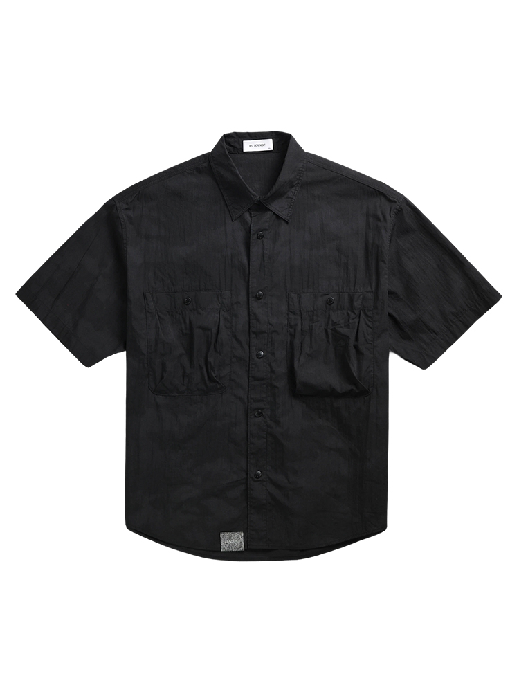 Men's American High Street Minimalist Short Sleeve Shirt with Large Pockets - Trendy Functional Summer Collar Top Men's American High Street Minimalist Short Sleeve Shirt with Large Pockets - Trendy Functional Summer Collar Top