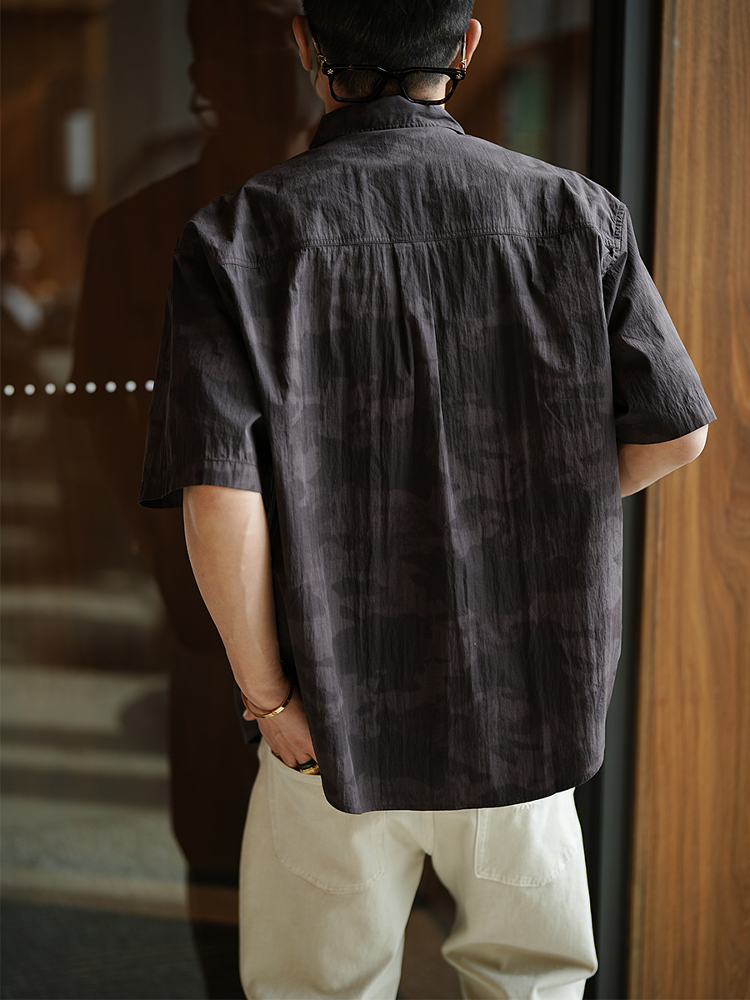 Men's American High Street Minimalist Short Sleeve Shirt with Large Pockets - Trendy Functional Summer Collar Top Men's American High Street Minimalist Short Sleeve Shirt with Large Pockets - Trendy Functional Summer Collar Top