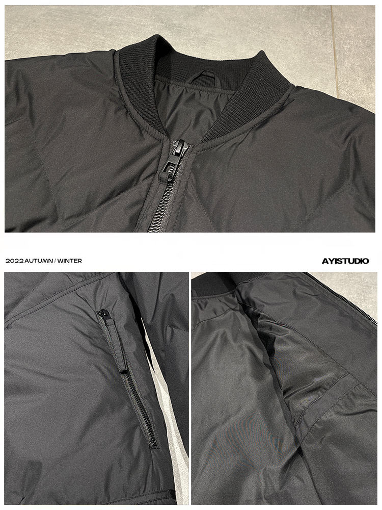 Men's American Retro Casual Black Down Jacket - Trendy Winter Baseball Collar Coat, Cold-Resistant White Duck Down Outerwear Men's American Retro Casual Black Down Jacket - Trendy Winter Baseball Collar Coat, Cold-Resistant White Duck Down Outerwear