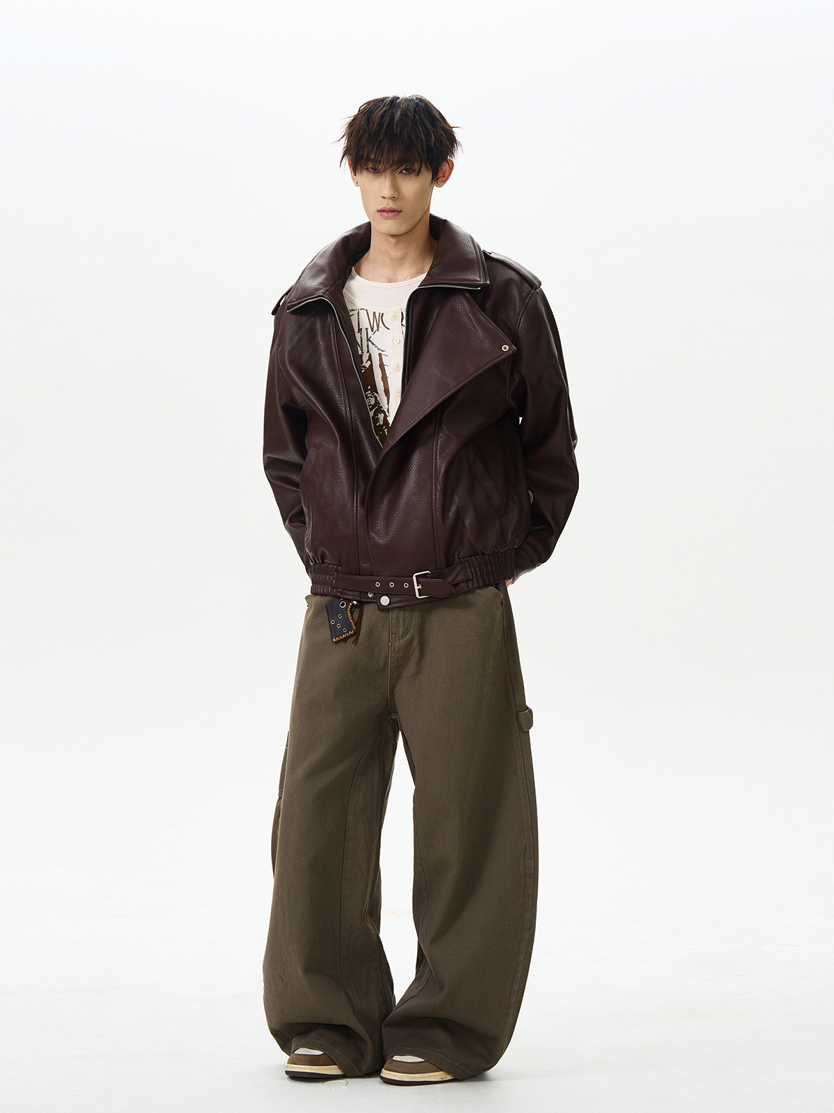 Men's American Retro Deconstructed PU Leather Jacket - Trendy High-End Outerwear for a Stylish Look Men's American Retro Deconstructed PU Leather Jacket - Trendy High-End Outerwear for a Stylish Look