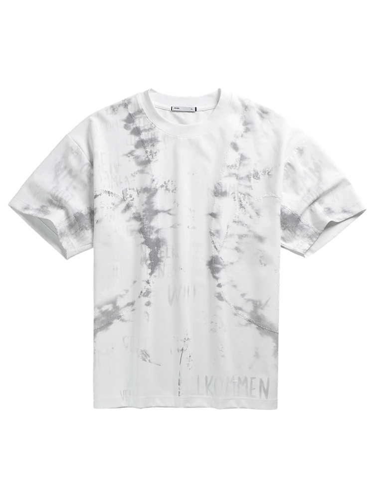 Men's American Retro Deconstructed Tie-Dye Short Sleeve T-Shirt, Vintage Summer Round Neck Design, Trendy Y2K Style Men's American Retro Deconstructed Tie-Dye Short Sleeve T-Shirt, Vintage Summer Round Neck Design, Trendy Y2K Style