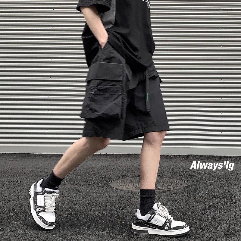 Men's American Style Multi-Pocket Cargo Shorts, Summer Trendy Loose Straight-Leg Sports Casual Five-Point Shorts Men's American Style Multi-Pocket Cargo Shorts, Summer Trendy Loose Straight-Leg Sports Casual Five-Point Shorts