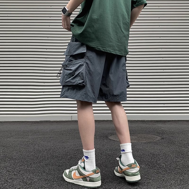 Men's American Style Multi-Pocket Cargo Shorts, Summer Trendy Loose Straight-Leg Sports Casual Five-Point Shorts Men's American Style Multi-Pocket Cargo Shorts, Summer Trendy Loose Straight-Leg Sports Casual Five-Point Shorts