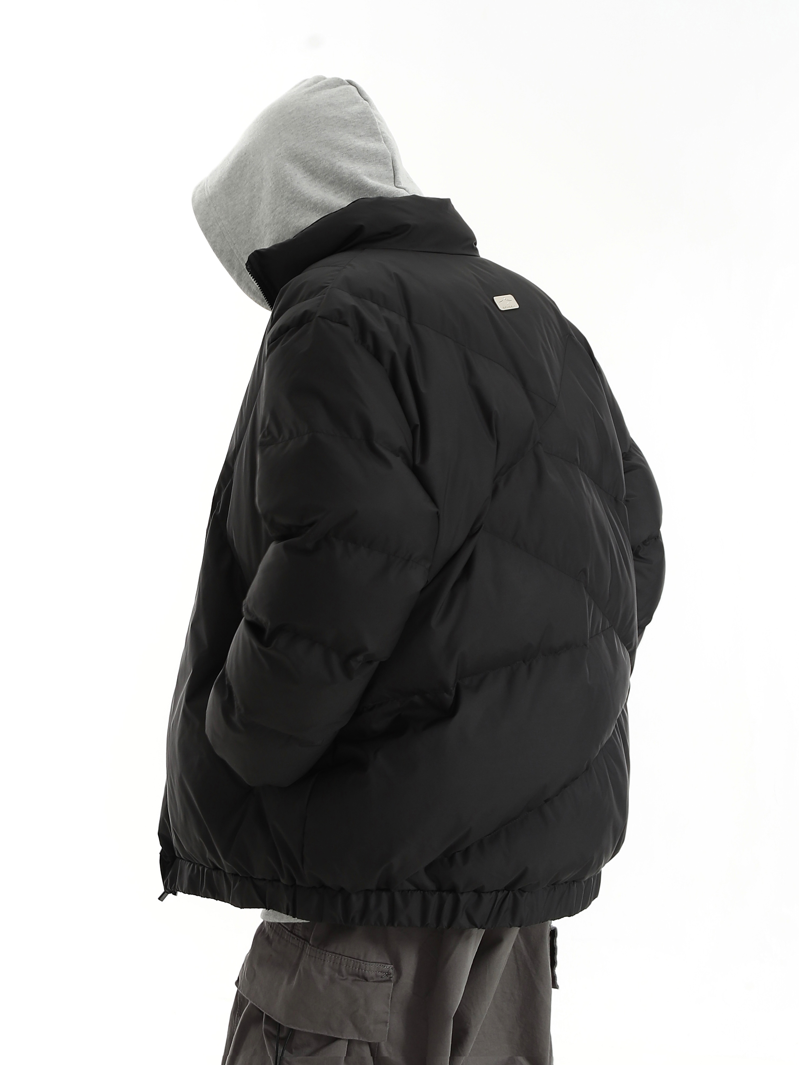 Men's Black Vintage-Inspired Loose Cotton Jacket - Versatile Retro Commuter Coat for Trendy Winter Style Men's Black Vintage-Inspired Loose Cotton Jacket - Versatile Retro Commuter Coat for Trendy Winter Style