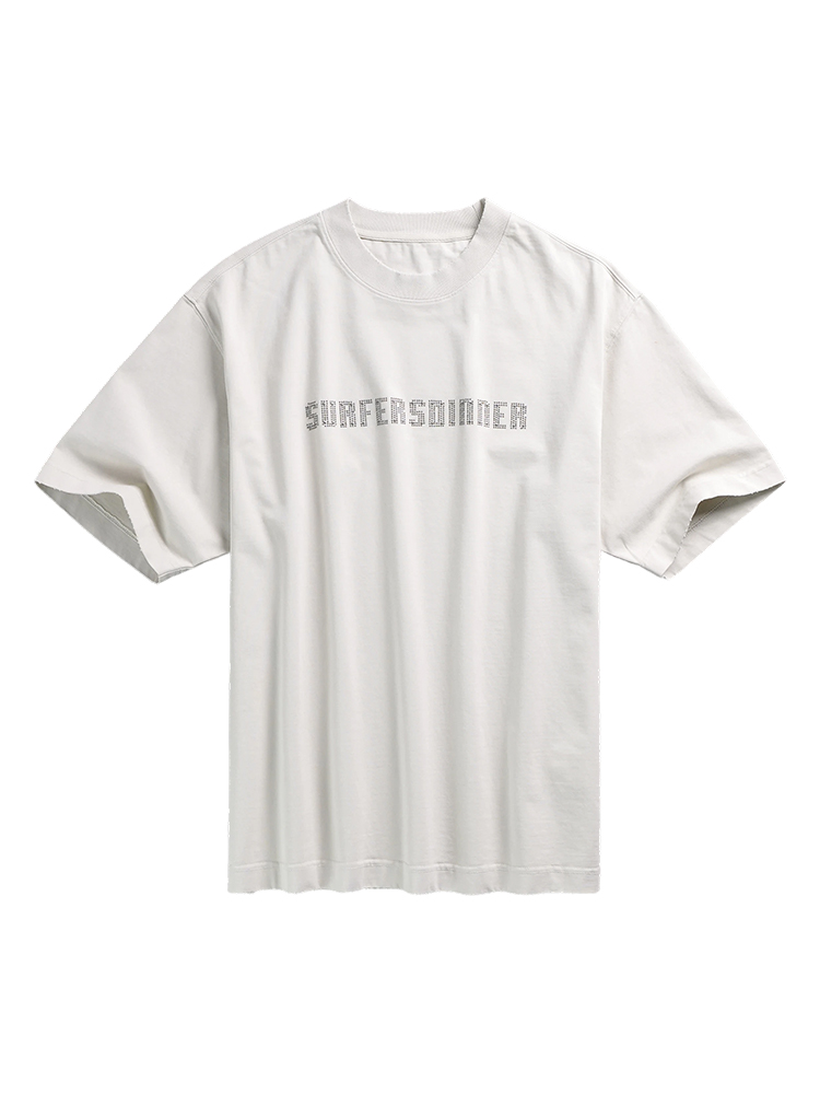 Men's Distressed Color-Washed Round Neck Short Sleeve T-Shirt - American Style Heavy Industry Personalized Letter Design, Summer Trend Men's Distressed Color-Washed Round Neck Short Sleeve T-Shirt - American Style Heavy Industry Personalized Letter Design, Summer Trend