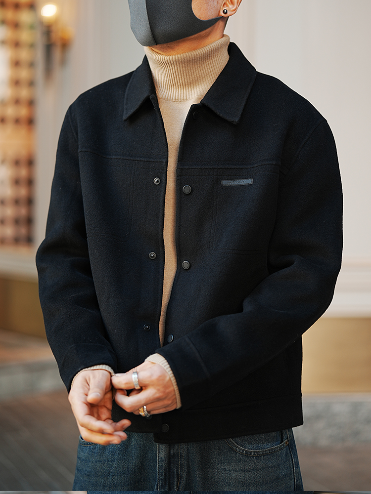 Men's Double-Sided Wool Overcoat - Stylish Winter Business Coat with Lapel - Warm High-End Feel for Commuting and Casual Wear Men's Double-Sided Wool Overcoat - Stylish Winter Business Coat with Lapel - Warm High-End Feel for Commuting and Casual Wear