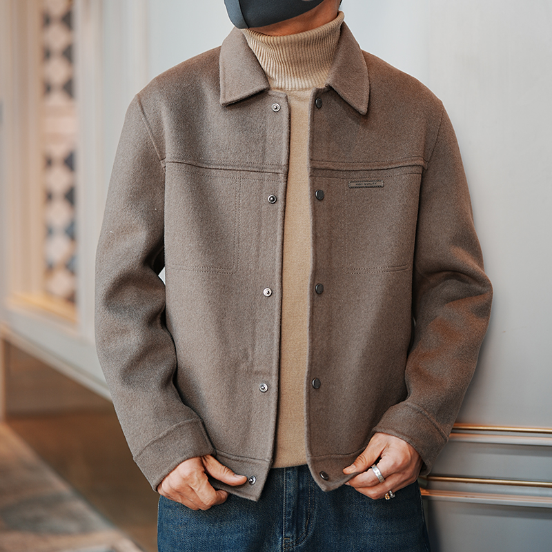 Men's Double-Sided Wool Overcoat - Stylish Winter Business Coat with Lapel - Warm High-End Feel for Commuting and Casual Wear Men's Double-Sided Wool Overcoat - Stylish Winter Business Coat with Lapel - Warm High-End Feel for Commuting and Casual Wear