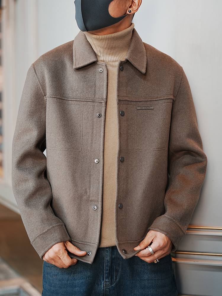 Men's Double-Sided Wool Overcoat - Stylish Winter Business Coat with Lapel - Warm High-End Feel for Commuting and Casual Wear Men's Double-Sided Wool Overcoat - Stylish Winter Business Coat with Lapel - Warm High-End Feel for Commuting and Casual Wear