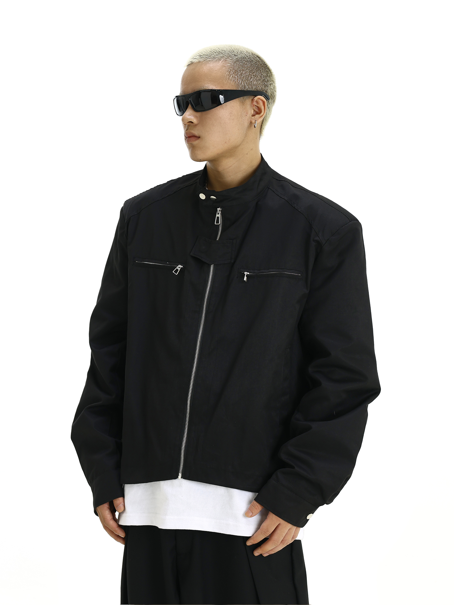 Men's High-End Shoulder Pad Short Motorcycle Jacket - Stylish American Streetwear, Loose Casual Coat for Autumn & Winter Men's High-End Shoulder Pad Short Motorcycle Jacket - Stylish American Streetwear, Loose Casual Coat for Autumn & Winter