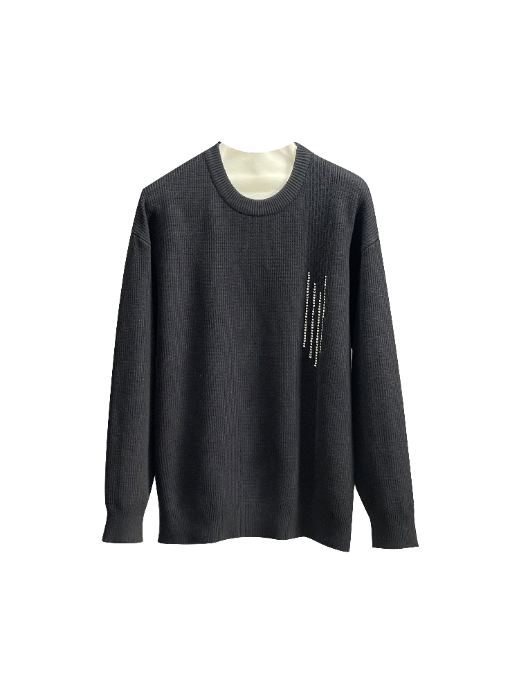 Men's Japanese-Style Minimalist Striped Round-Neck Pullover Sweater - Trendy Solid Color for Autumn & Winter Fashion Men's Japanese-Style Minimalist Striped Round-Neck Pullover Sweater - Trendy Solid Color for Autumn & Winter Fashion