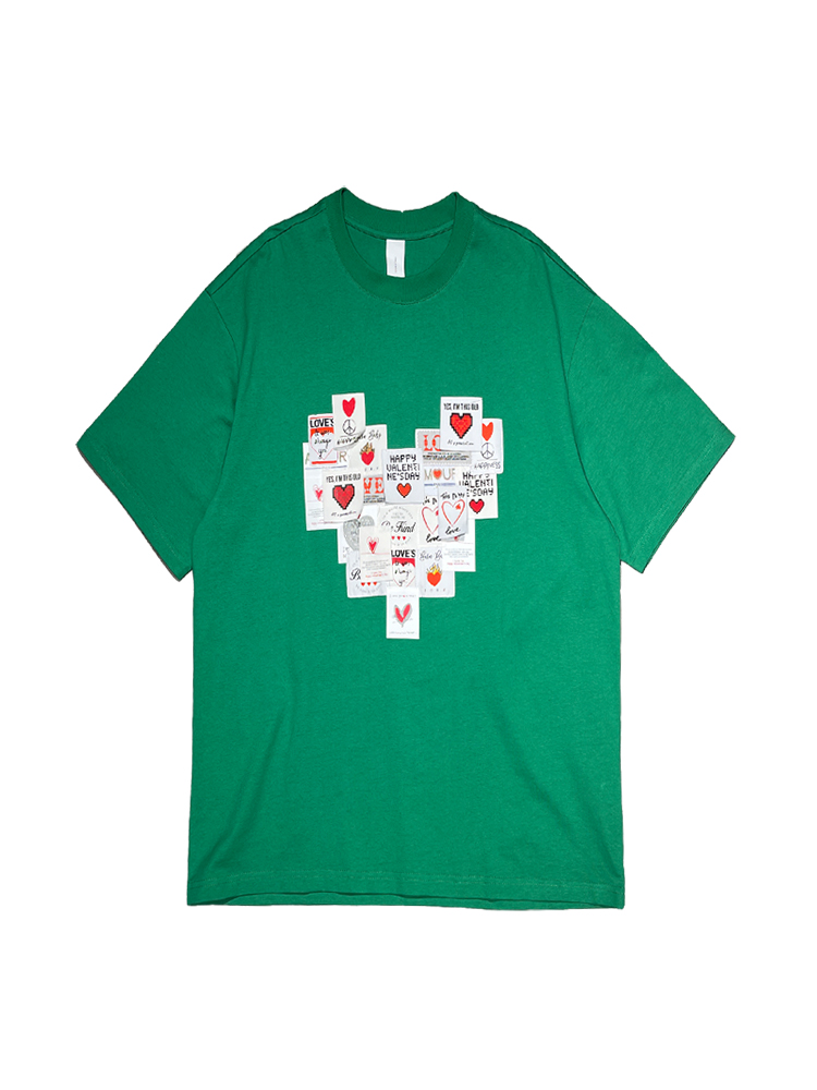 Men's Japanese Style Pure Cotton Round Neck Short Sleeve T-Shirt with Heart Patch - Trendy Loose Fit for Spring/Summer Fashion Men's Japanese Style Pure Cotton Round Neck Short Sleeve T-Shirt with Heart Patch - Trendy Loose Fit for Spring/Summer Fashion