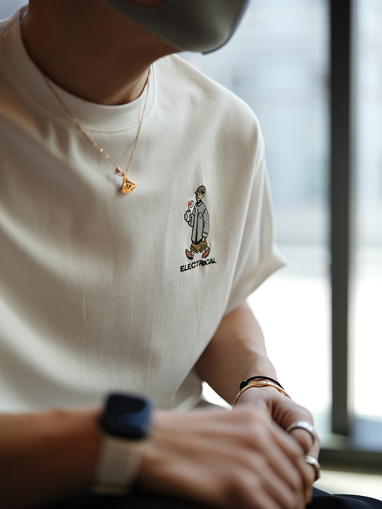 Men's Japanese-style Retro Cartoon Character Embroidery Short Sleeve T-shirt - Trendy Summer Round Neck Base Tee Men's Japanese-style Retro Cartoon Character Embroidery Short Sleeve T-shirt - Trendy Summer Round Neck Base Tee