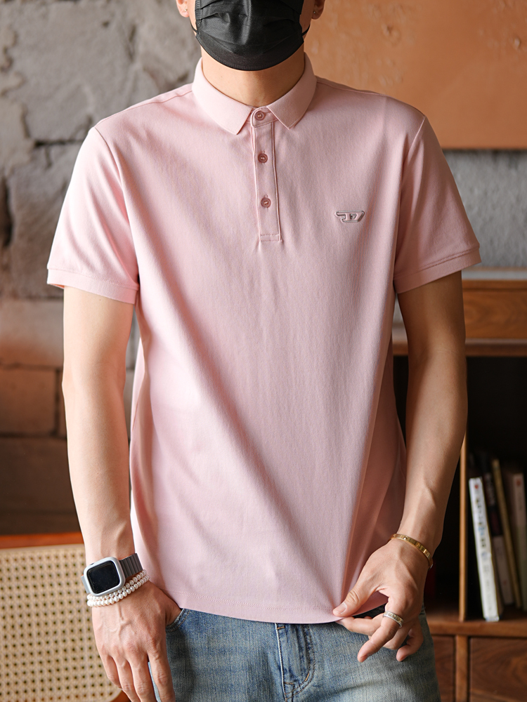 Men's Lightweight Casual Minimalist Polo Shirt - Solid Color Short Sleeve for Summer Business and Everyday Wear Men's Lightweight Casual Minimalist Polo Shirt - Solid Color Short Sleeve for Summer Business and Everyday Wear
