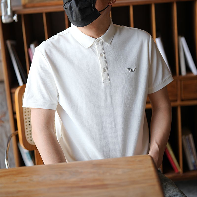 Men's Lightweight Casual Minimalist Polo Shirt - Solid Color Short Sleeve for Summer Business and Everyday Wear Men's Lightweight Casual Minimalist Polo Shirt - Solid Color Short Sleeve for Summer Business and Everyday Wear