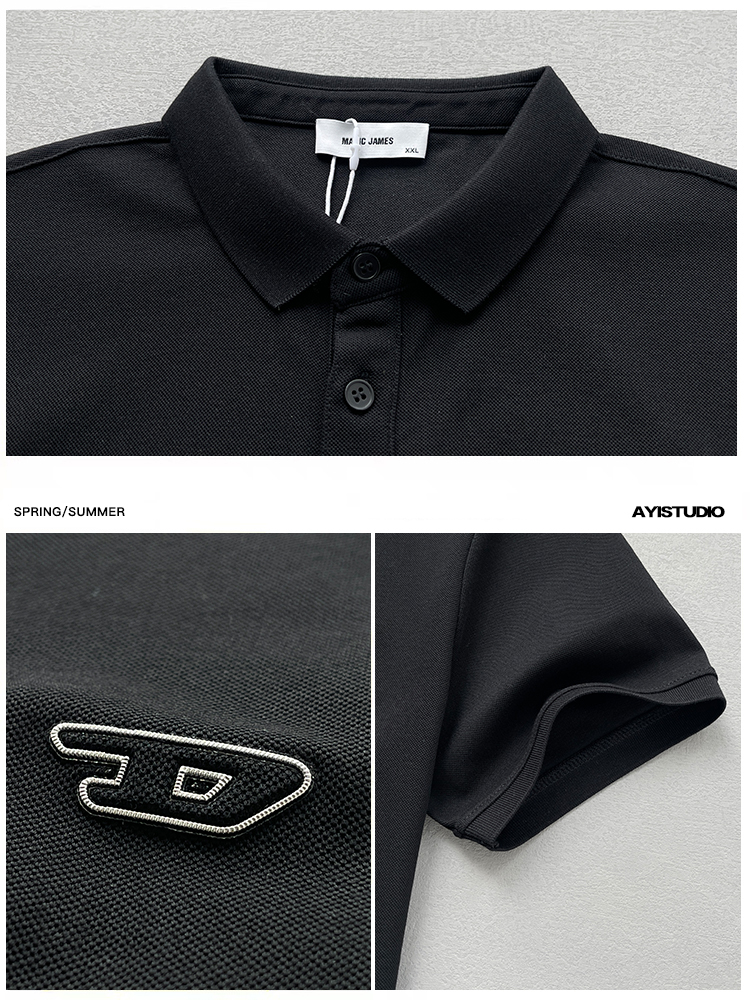 Men's Lightweight Casual Minimalist Polo Shirt - Solid Color Short Sleeve for Summer Business and Everyday Wear Men's Lightweight Casual Minimalist Polo Shirt - Solid Color Short Sleeve for Summer Business and Everyday Wear