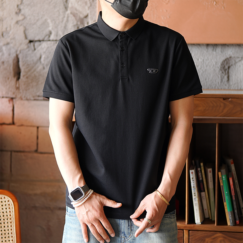 Men's Lightweight Casual Minimalist Polo Shirt - Solid Color Short Sleeve for Summer Business and Everyday Wear Men's Lightweight Casual Minimalist Polo Shirt - Solid Color Short Sleeve for Summer Business and Everyday Wear