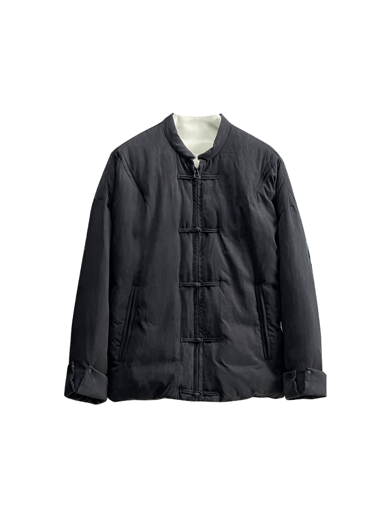 Men's National Style High-End Stand Collar Down Jacket, Trendy Chinese-Style Winter Coat with Zipper Men's National Style High-End Stand Collar Down Jacket, Trendy Chinese-Style Winter Coat with Zipper