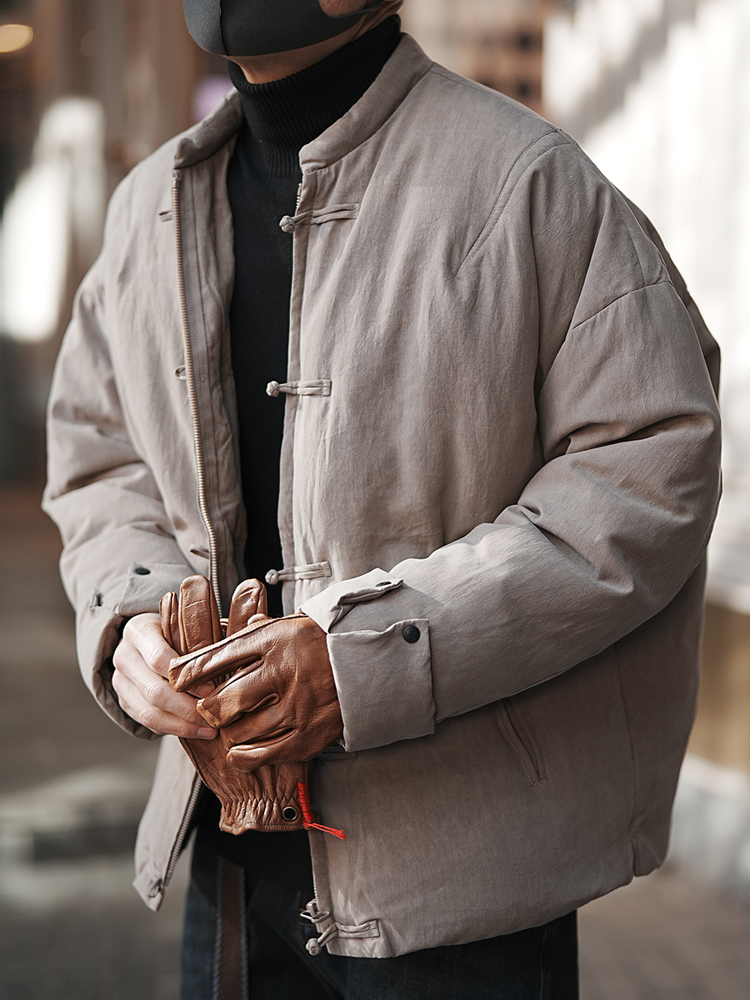 Men's National Style High-End Stand Collar Down Jacket, Trendy Chinese-Style Winter Coat with Zipper Men's National Style High-End Stand Collar Down Jacket, Trendy Chinese-Style Winter Coat with Zipper