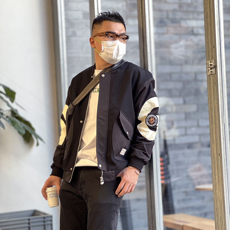 Men's Patchwork Cotton Jacket - Trendy Heavy-Duty Baseball Collar Streetwear for Spring and Autumn, American Casual Design Men's Patchwork Cotton Jacket - Trendy Heavy-Duty Baseball Collar Streetwear for Spring and Autumn, American Casual Design