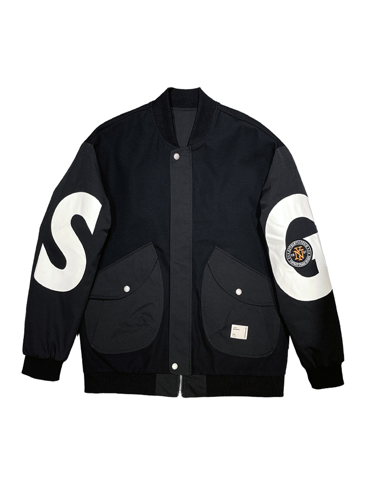 Men's Patchwork Cotton Jacket - Trendy Heavy-Duty Baseball Collar Streetwear for Spring and Autumn, American Casual Design Men's Patchwork Cotton Jacket - Trendy Heavy-Duty Baseball Collar Streetwear for Spring and Autumn, American Casual Design