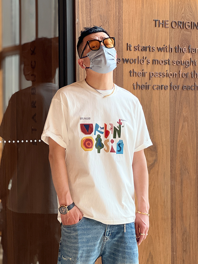 Men's Retro Patch Design Short-Sleeve T-Shirt - Loose Fit Round Neck Cotton Tee for Summer, Ins Style, Y2K Fashion Men's Retro Patch Design Short-Sleeve T-Shirt - Loose Fit Round Neck Cotton Tee for Summer, Ins Style, Y2K Fashion