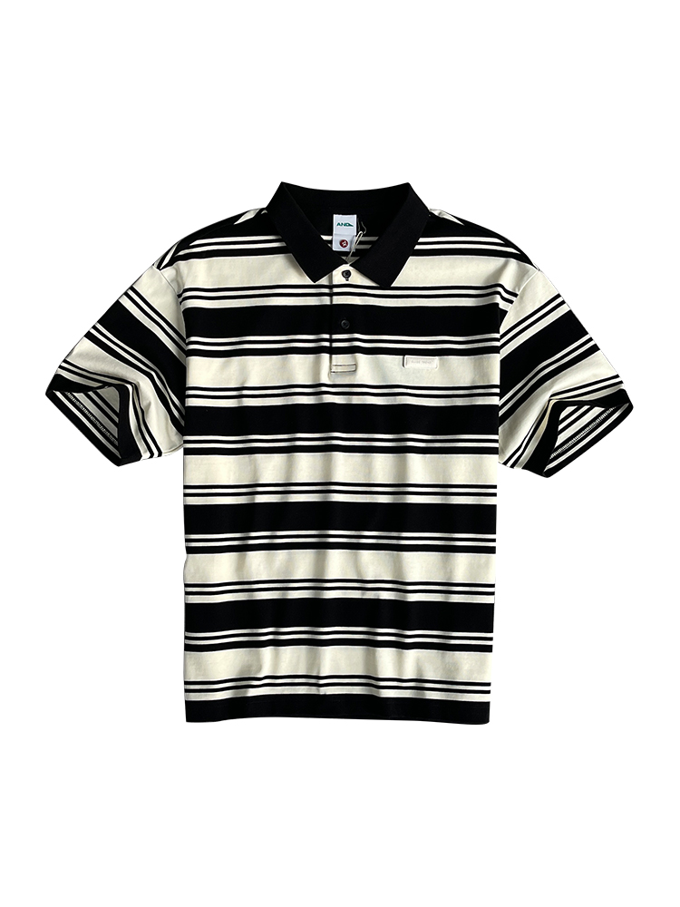 Men's Short Sleeve Striped Polo Shirt - Versatile Spring Fashion Trend, American Youth Style, Casual Lapel Top Men's Short Sleeve Striped Polo Shirt - Versatile Spring Fashion Trend, American Youth Style, Casual Lapel Top