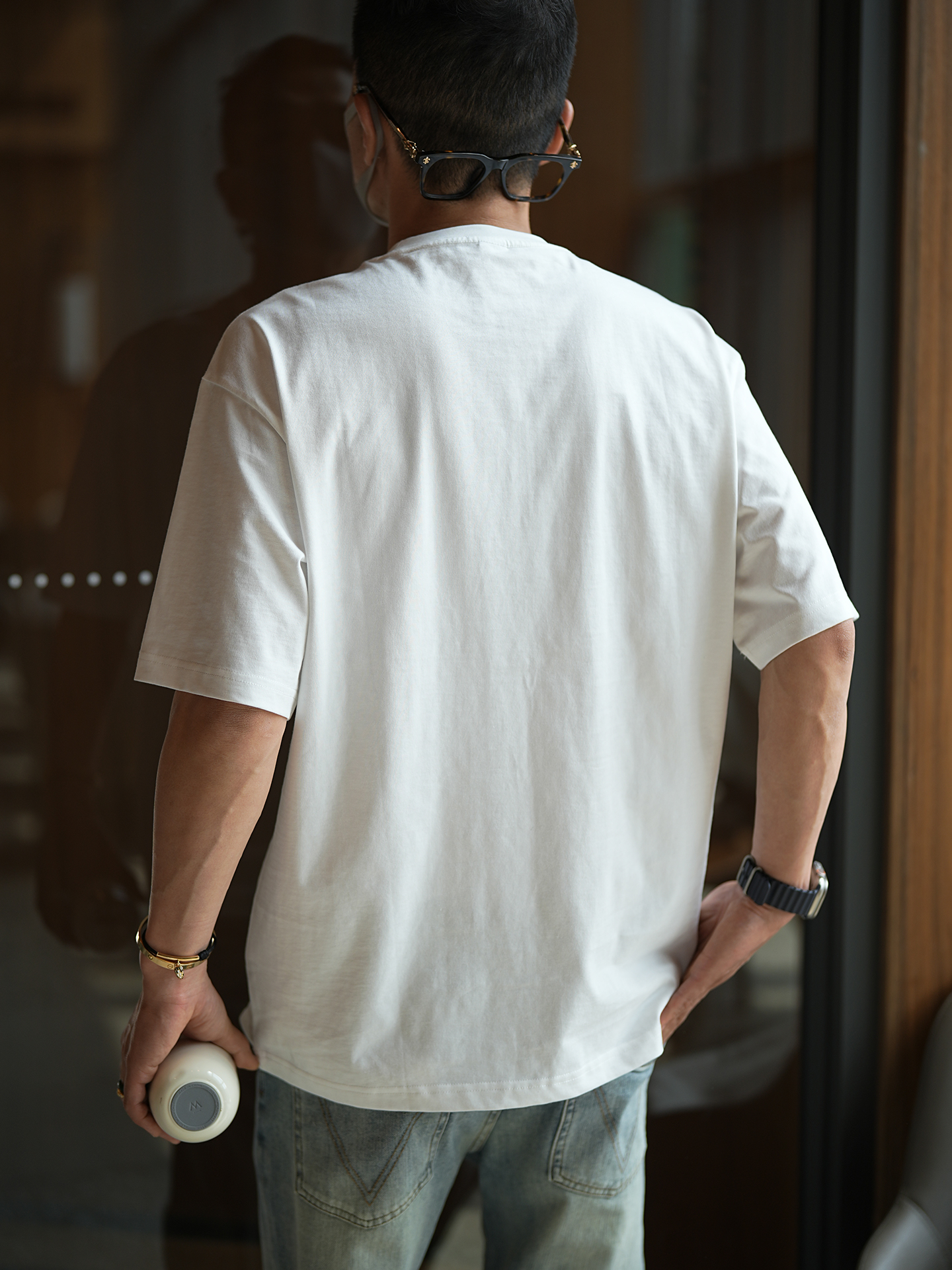 Men's Summer Cartoon Hand-Drawn Bear Print Cotton Short Sleeve T-Shirt with Letter Embroidery, Trendy Casual Style Men's Summer Cartoon Hand-Drawn Bear Print Cotton Short Sleeve T-Shirt with Letter Embroidery, Trendy Casual Style