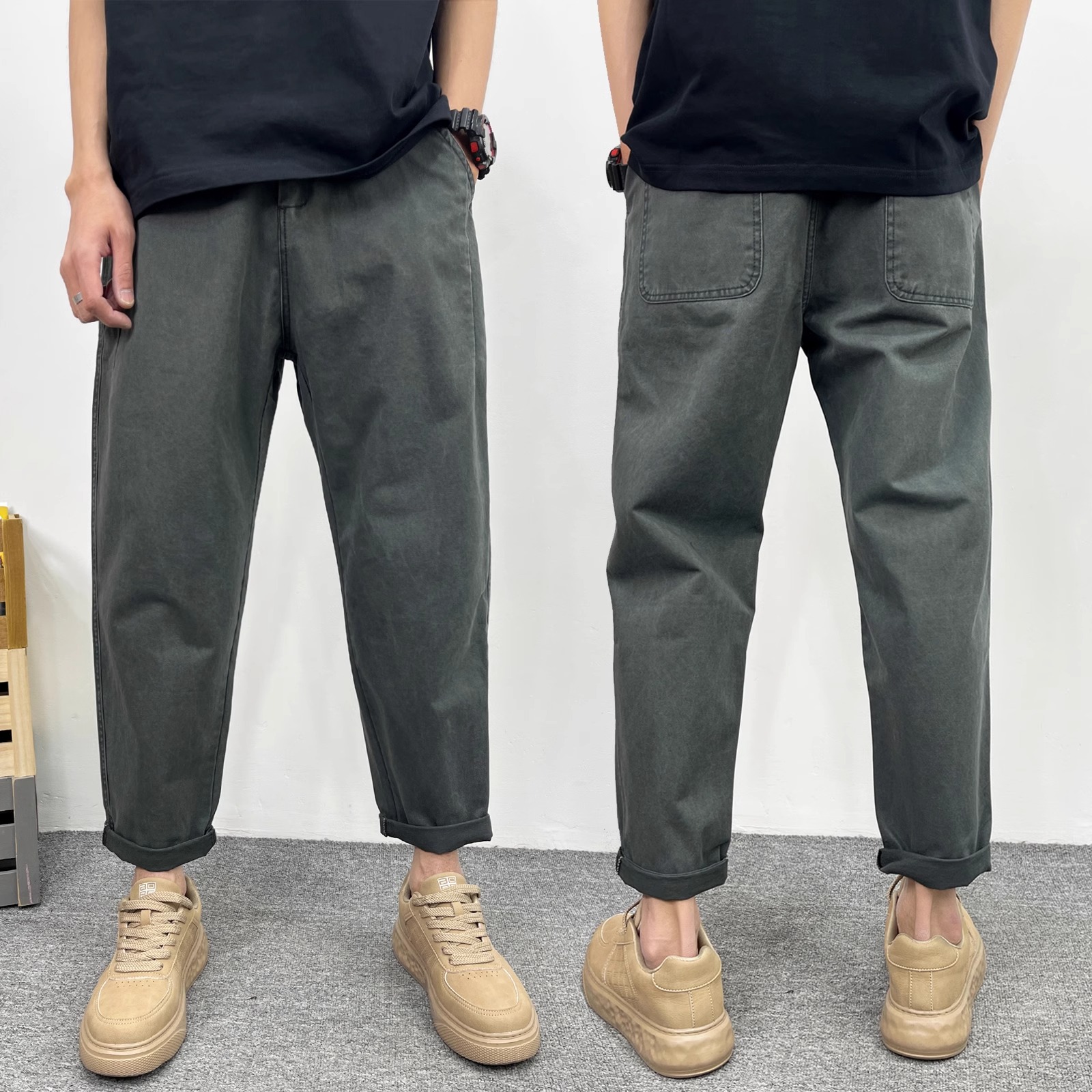 Men's Summer Casual Wide-Leg Harem Pants - High-End Loose Fit Workwear for a Cool, Effortless Look