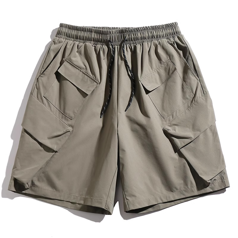 Men's Summer Thin Ice Silk Casual Shorts, Loose Trendy Beach Pants with Functional Pleats, American Style Five-Point Shorts for Warm Weather Men's Summer Thin Ice Silk Casual Shorts, Loose Trendy Beach Pants with Functional Pleats, American Style Five-Point Shorts for Warm Weather